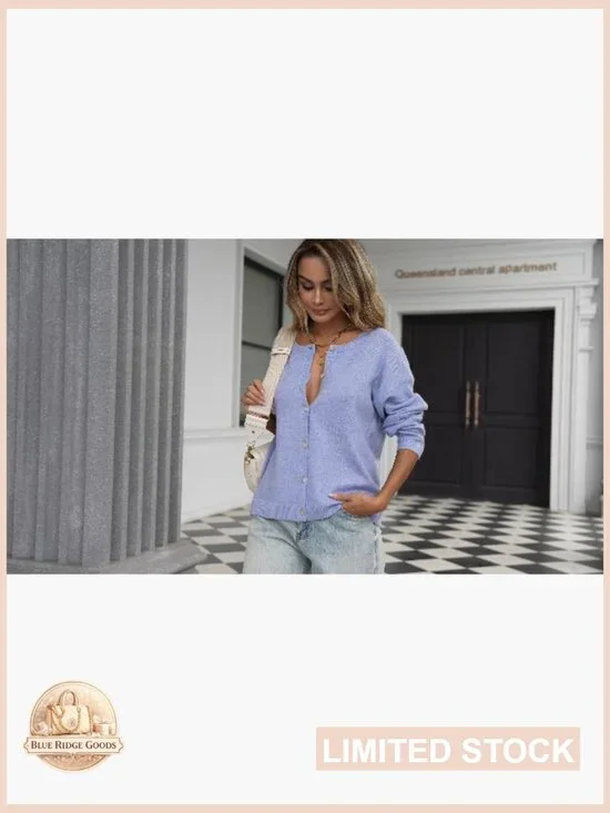 Chunky Knit Cardigan Sweater Open Front Button Down Long Sleeve Loose Fit - Picture 7 of 7